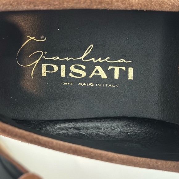 Gianluca Pisati Women’s Brown Suede Lug-Sole Penny Loafers